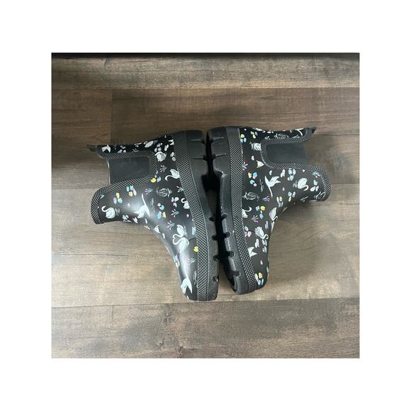 Vera Bradley Rain Gardening Boots Water Proof Black by Totes SWAN LAKE sz. 9 - Picture 3 of 9